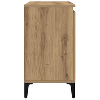 Mobile Lavabo-Armadietto da bagno Rovere Artigianale 58x33x60 cm Legno Multistrato 389117