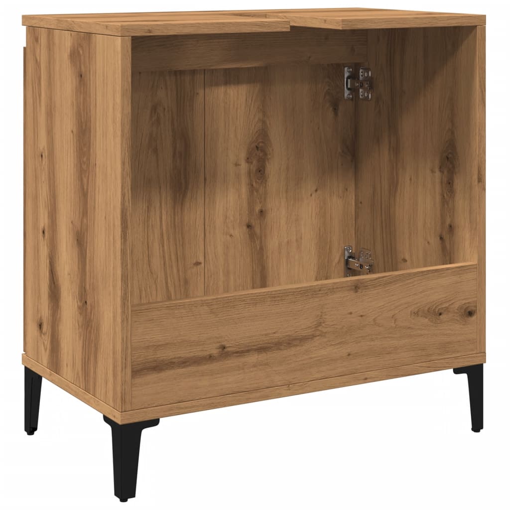 Mobile Lavabo Rovere Artigianale 58x33x60 cm Legno Multistrato