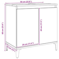 Mobile Lavabo Rovere Artigianale 58x33x60 cm Legno Multistrato 857118
