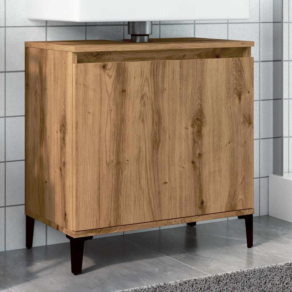 Mobile Lavabo Rovere Artigianale 58x33x60 cm Legno Multistrato 857118