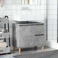 Mobile Lavabo da Bagno Grigio Rovere 65x33x60 cm in Truciolato 857119
