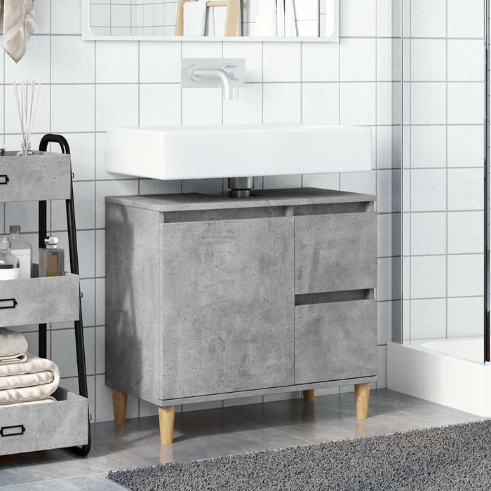 Mobile Lavabo da Bagno Grigio Rovere 65x33x60 cm in Truciolato
