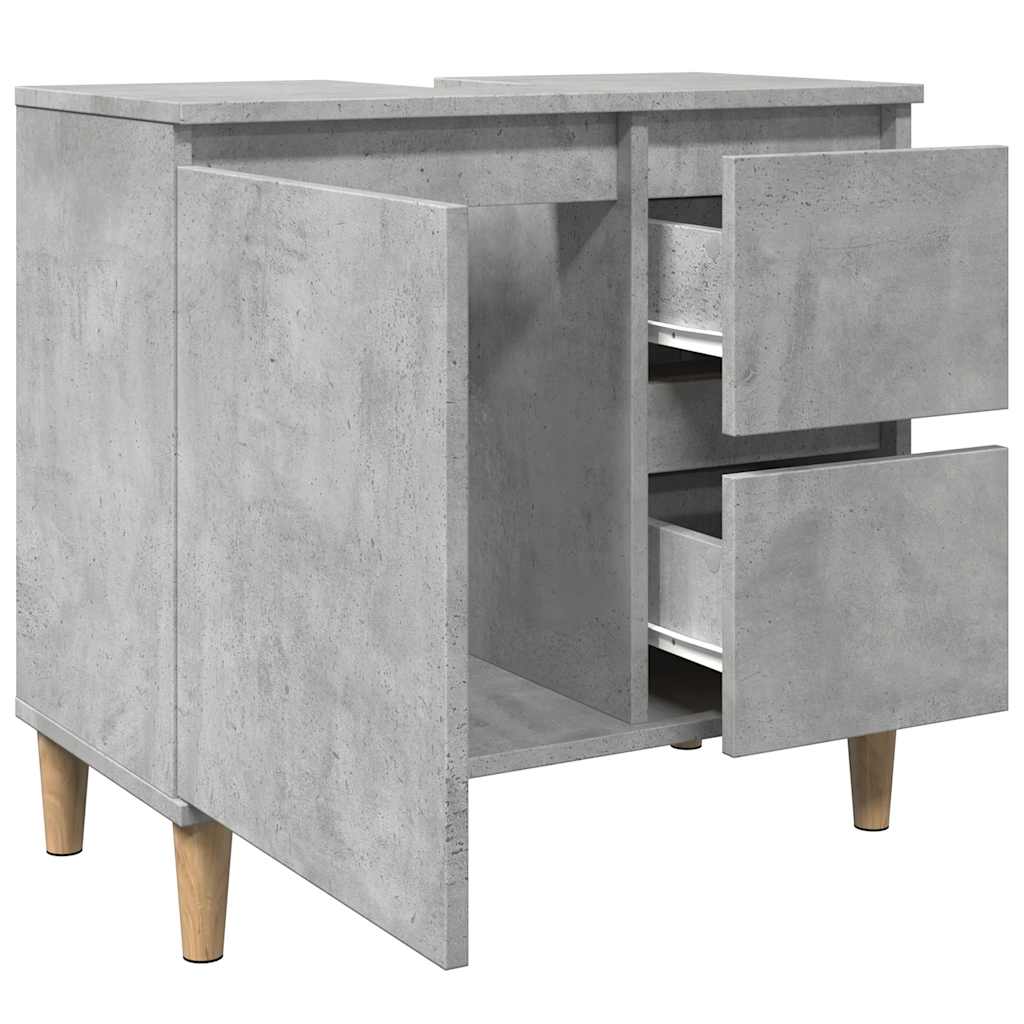 Mobile Lavabo da Bagno Grigio Rovere 65x33x60 cm in Truciolato 857119