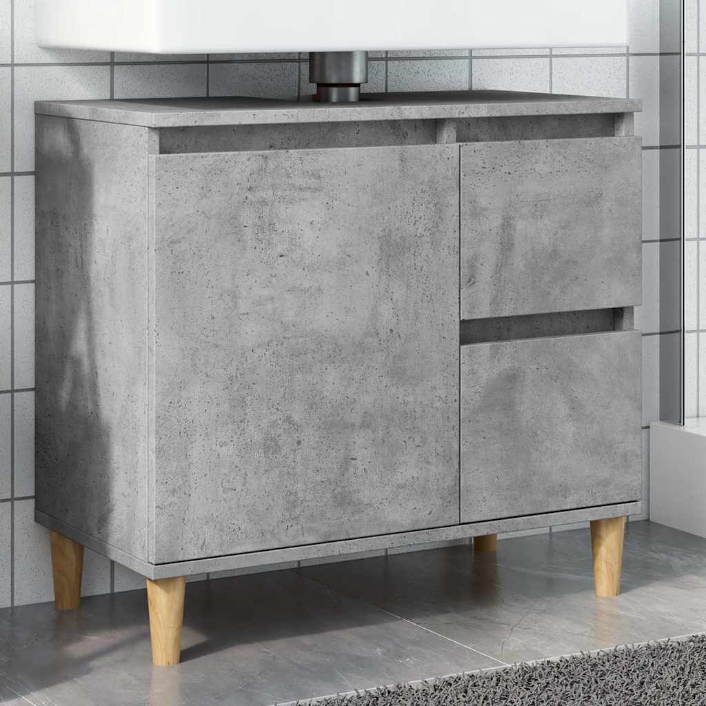 Mobile Lavabo da Bagno Grigio Rovere 65x33x60 cm in Truciolato 857119