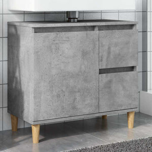 Mobile Lavabo da Bagno-Armadietto da bagno Grigio Rovere 65x33x60 cm in Truciolato