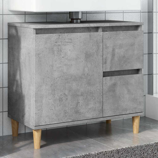 Mobile Lavabo da Bagno-Armadietto da bagno Grigio Rovere 65x33x60 cm in Truciolato