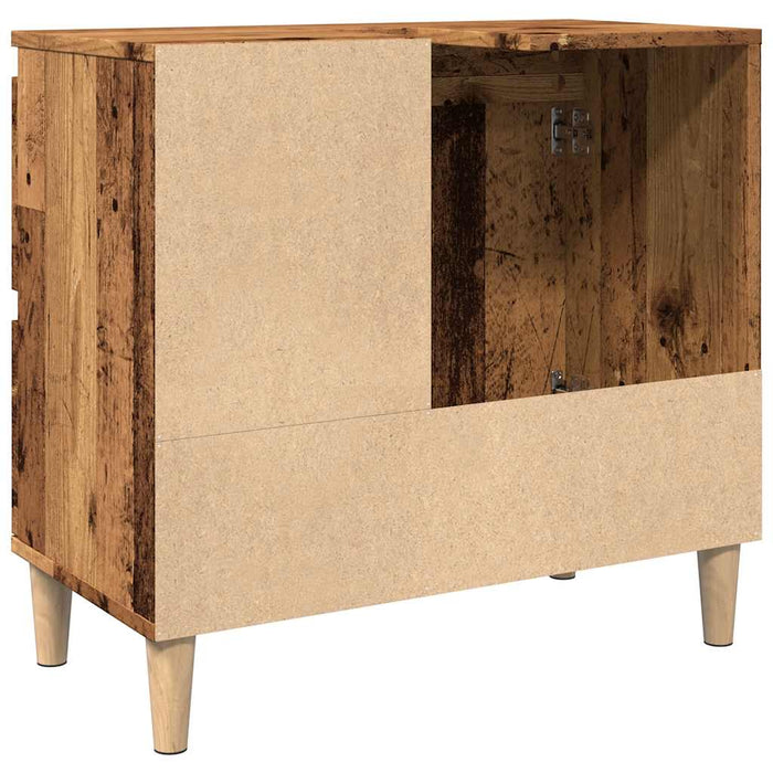 Mobile Sottolavabo-Armadietto da bagno Legno Antico 65x33x60 cm in Truciolato 286790