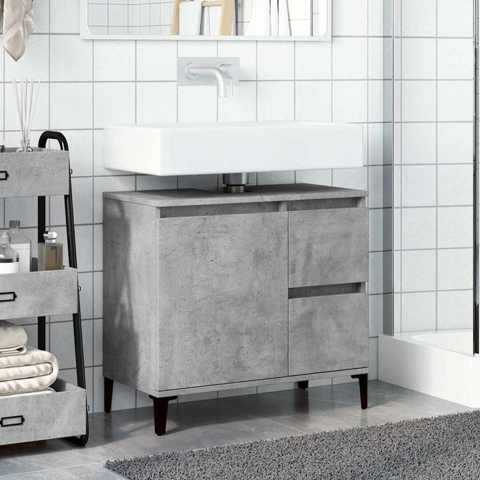 Mobile Lavabo da Bagno Grigio Rovere 65x33x60cm in Truciolato 857122