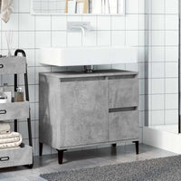 Mobile Lavabo da Bagno-Armadietto da bagno Grigio Rovere 65x33x60cm in Truciolato