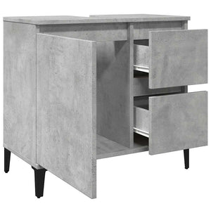 vidaXL Mobile Lavabo da Bagno Grigio Rovere 65x33x60cm in Truciolato