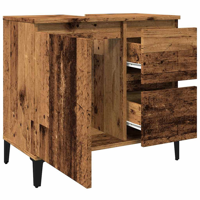 vidaXL Mobile Sottolavabo Legno Antico 65x33x60 cm in Truciolato