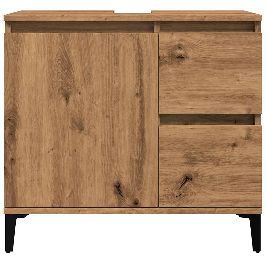 Mobile Sottolavabo Rovere Artigianale 65x33x60 cm in Truciolato