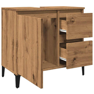 Mobile Sottolavabo Rovere Artigianale 65x33x60 cm in Truciolato