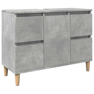 Mobile Lavabo Grigio Cemento 80x33x60 cm in Legno Multistrato 857125