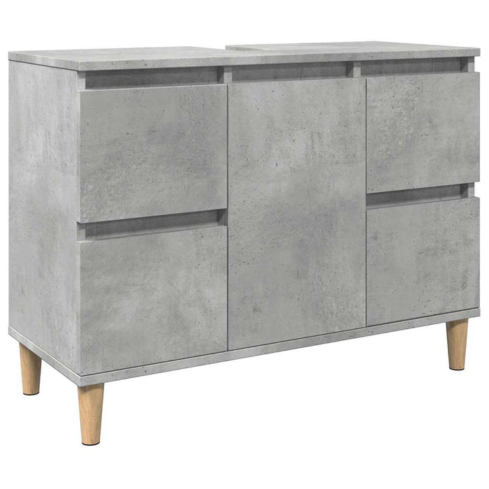 Mobile Lavabo Grigio Cemento 80x33x60 cm in Legno Multistrato 857125