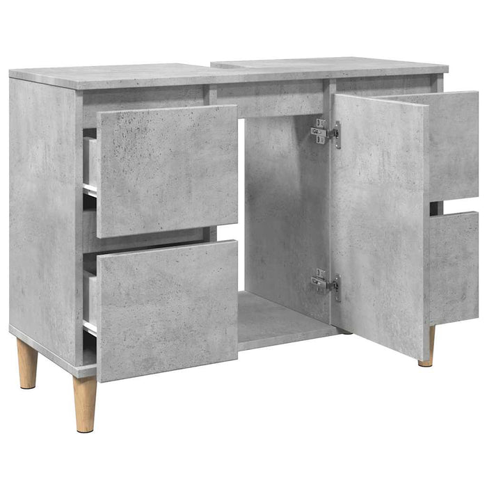 Mobile Lavabo Grigio Cemento 80x33x60 cm in Legno Multistrato 857125
