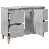Mobile Lavabo-Armadietto da bagno Grigio Cemento 80x33x60 cm in Legno Multistrato 398110