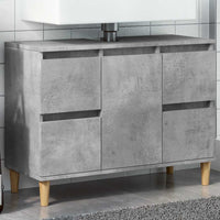 Mobile Lavabo Grigio Cemento 80x33x60 cm in Legno Multistrato 857125