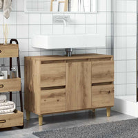 vidaXL Mobile Lavabo Rovere Artigianale 80x33x60 cm Legno Multistrato