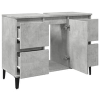 Mobile Lavabo-Armadietto da bagno Grigio Cemento 80x33x60 cm in Legno Multistrato