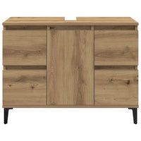 Mobile Lavabo Rovere Artigianale 80x33x60 cm Legno Multistrato 857130