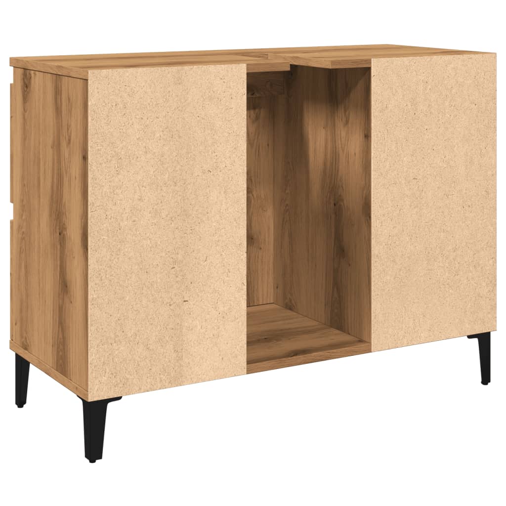 Mobile Lavabo Rovere Artigianale 80x33x60 cm Legno Multistrato 857130