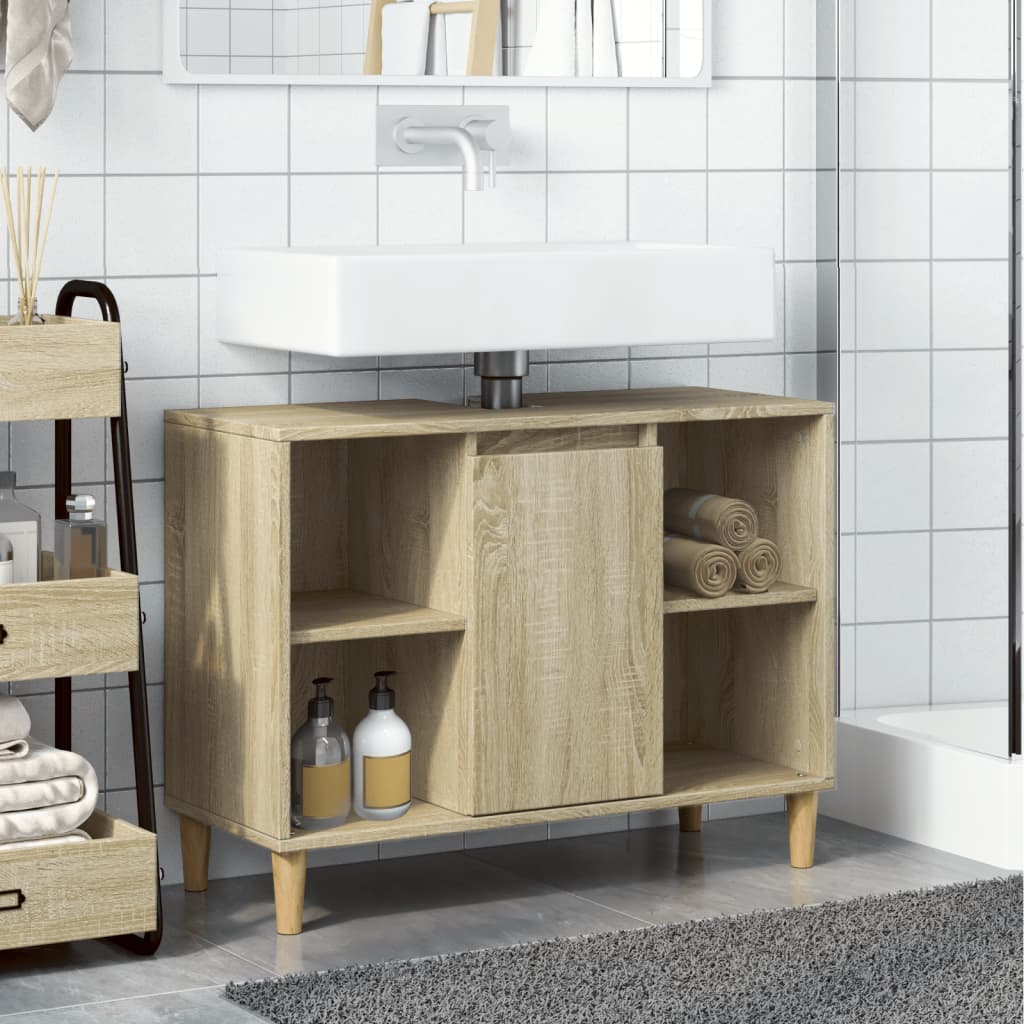 Mobile da Bagno Rovere Sonoma 80x33x60 cm in Legno Multistrato 857131