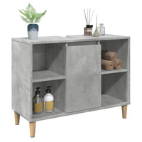 Armadietto da Bagno Grigio Cemento 80x33x60cm Legno Multistrato