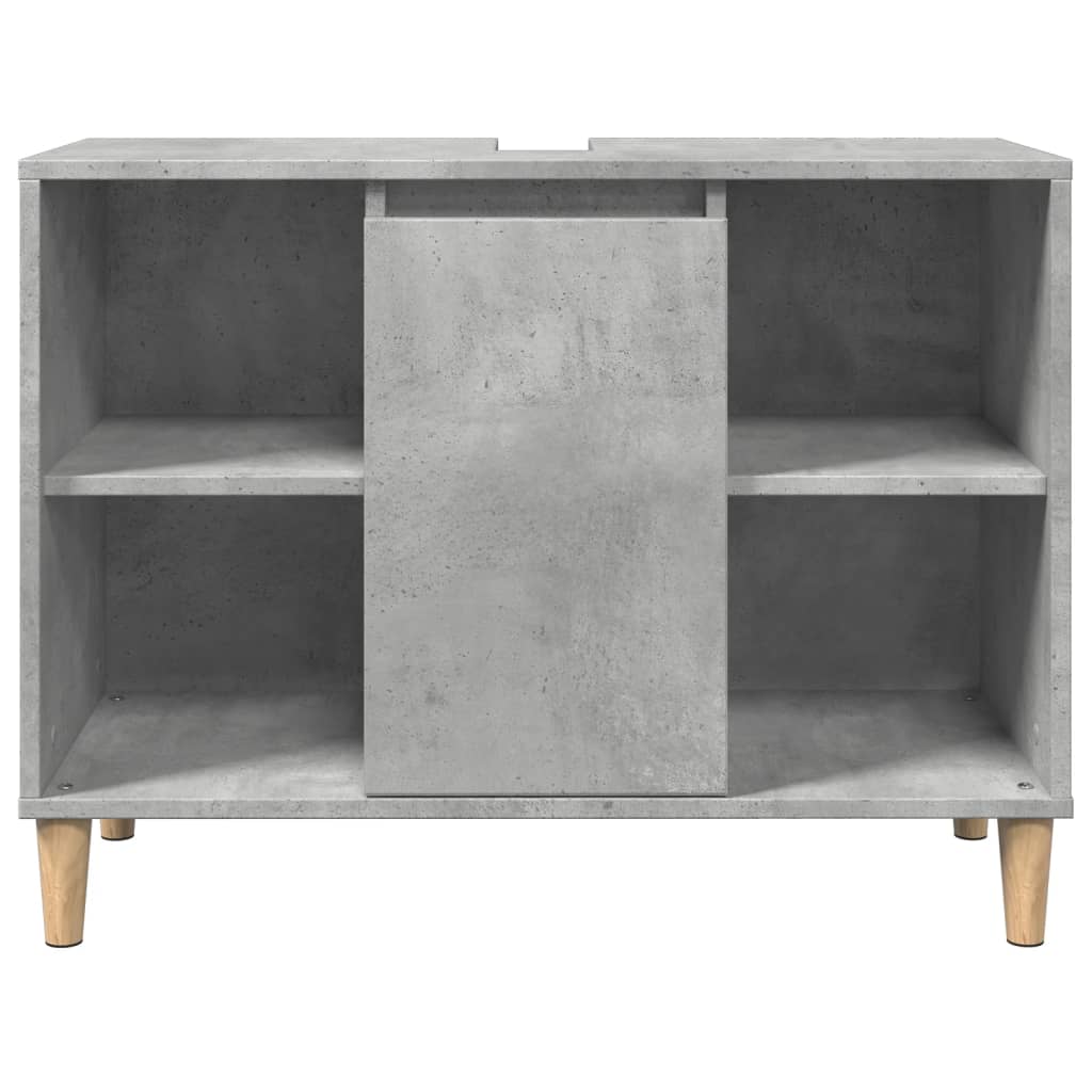 Armadietto da Bagno Grigio Cemento 80x33x60cm Legno Multistrato