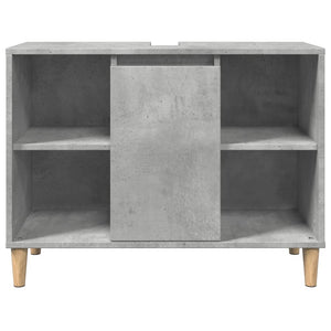 Armadietto da Bagno Grigio Cemento 80x33x60cm Legno Multistrato
