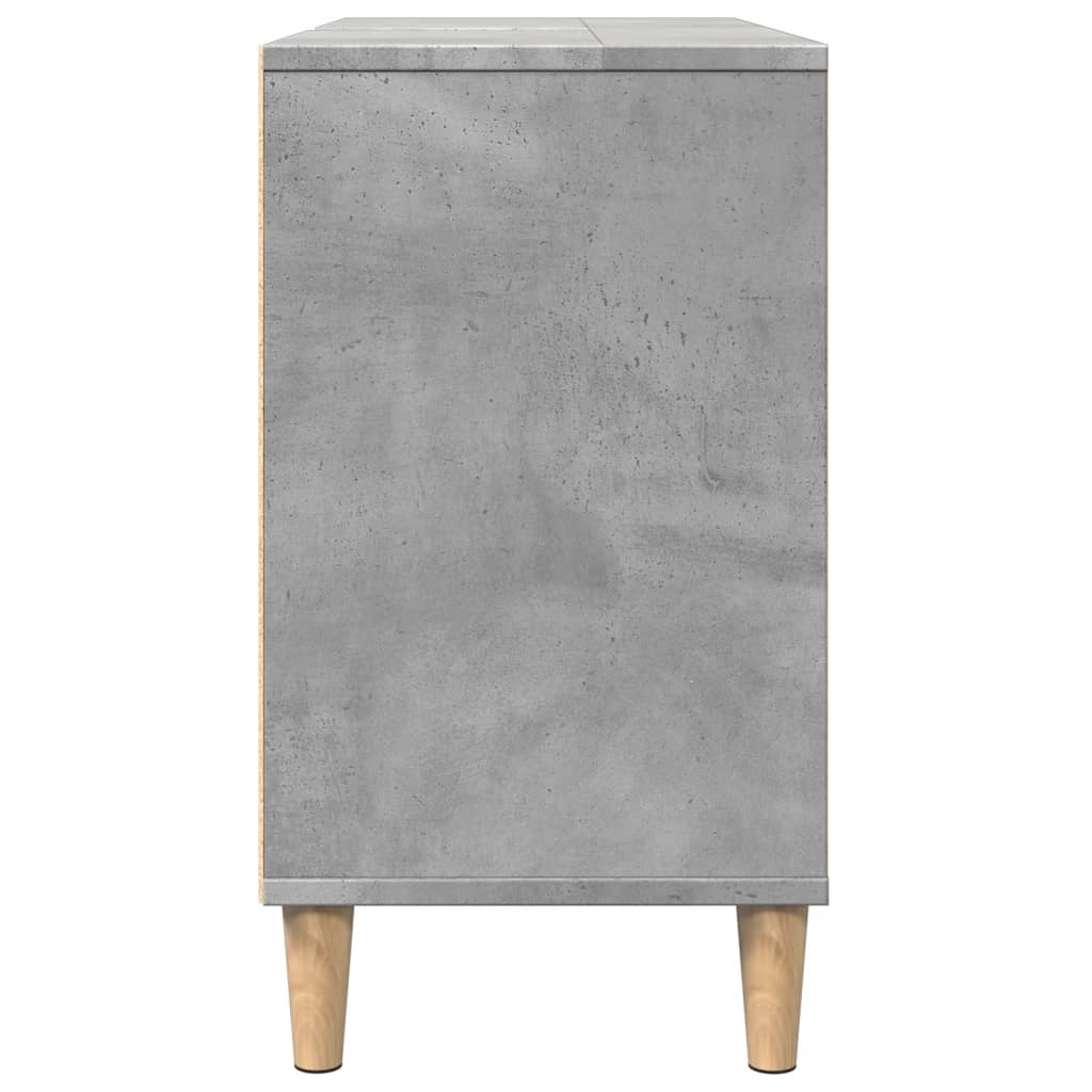 Armadietto da Bagno Grigio Cemento 80x33x60cm Legno Multistrato