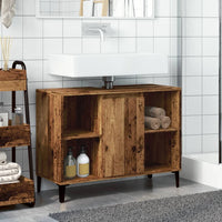 Mobile Lavabo Legno Antico 80x33x60 cm in Legno Multistrato 857135