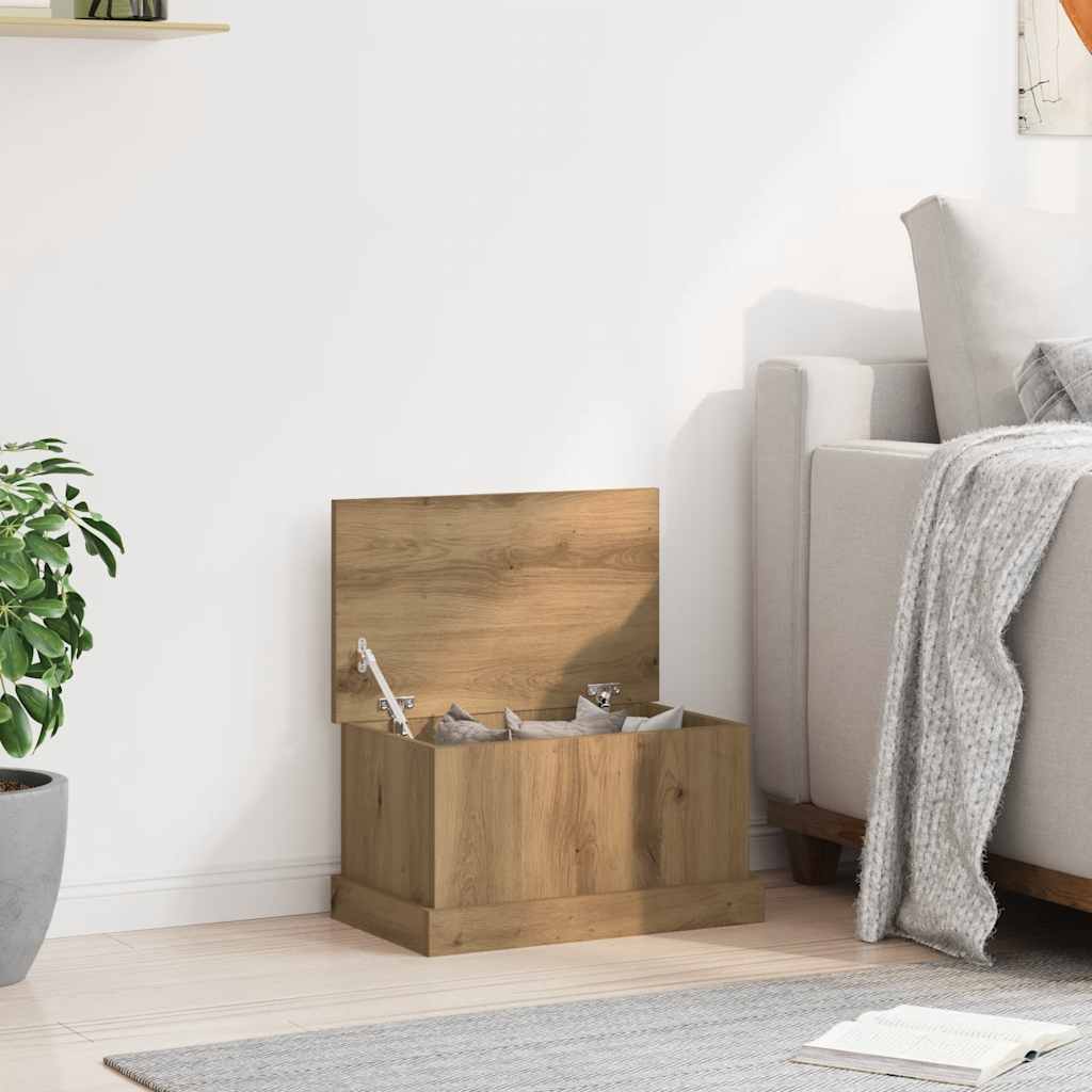 vidaXL Scatola Portaoggetti Rovere Artigianale 30x50x28 cm Multistrato