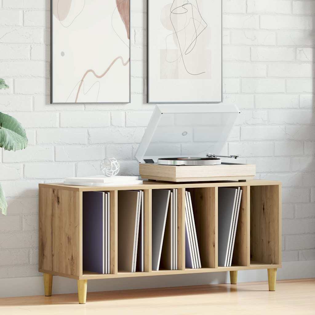 Mobile Porta Dischi Rovere Artigianale 100x38x48 cm Multistrato 857168