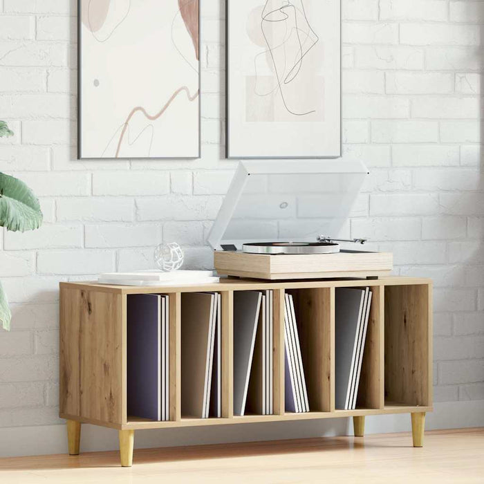 Mobile Porta Dischi Rovere Artigianale 100x38x48 cm Multistrato 857168