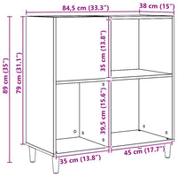 Mobile Porta Dischi Artigianale 84,5x38x89 cm Legno Multistrato 857172