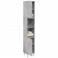 Armadietto Bagno Grigio Cemento 30x30x190 cm Legno Multistrato 857198