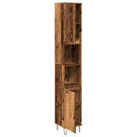 Armadietto Bagno Legno Antico 30x30x190 cm in Legno Multistrato 857199