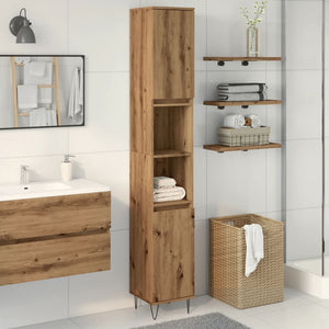 Armadietto Bagno Rovere 30x30x190 cm Legno Multistrato 857200
