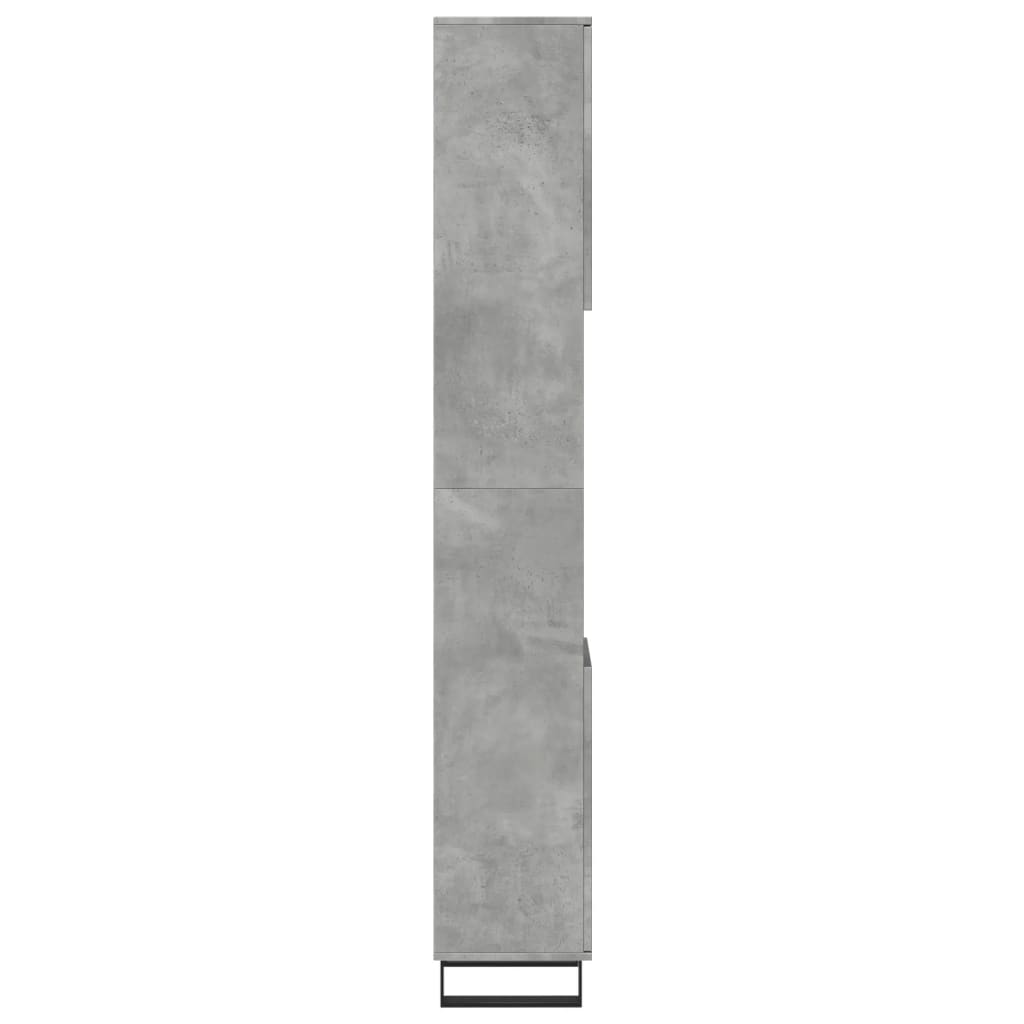 Armadietto Bagno Grigio Cemento 30x30x190 cm Legno Multistrato 857201
