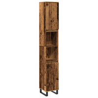 Armadietto Bagno Legno Antico 30x30x190 cm in Legno Multistrato