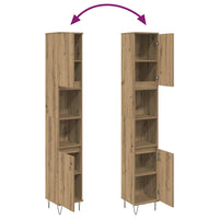 vidaXL Armadietto Bagno Rovere 30x30x190 cm Legno Multistrato