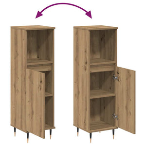 vidaXL Armadietto da Bagno Rovere Artigianale 30x30x100 cm Truciolato