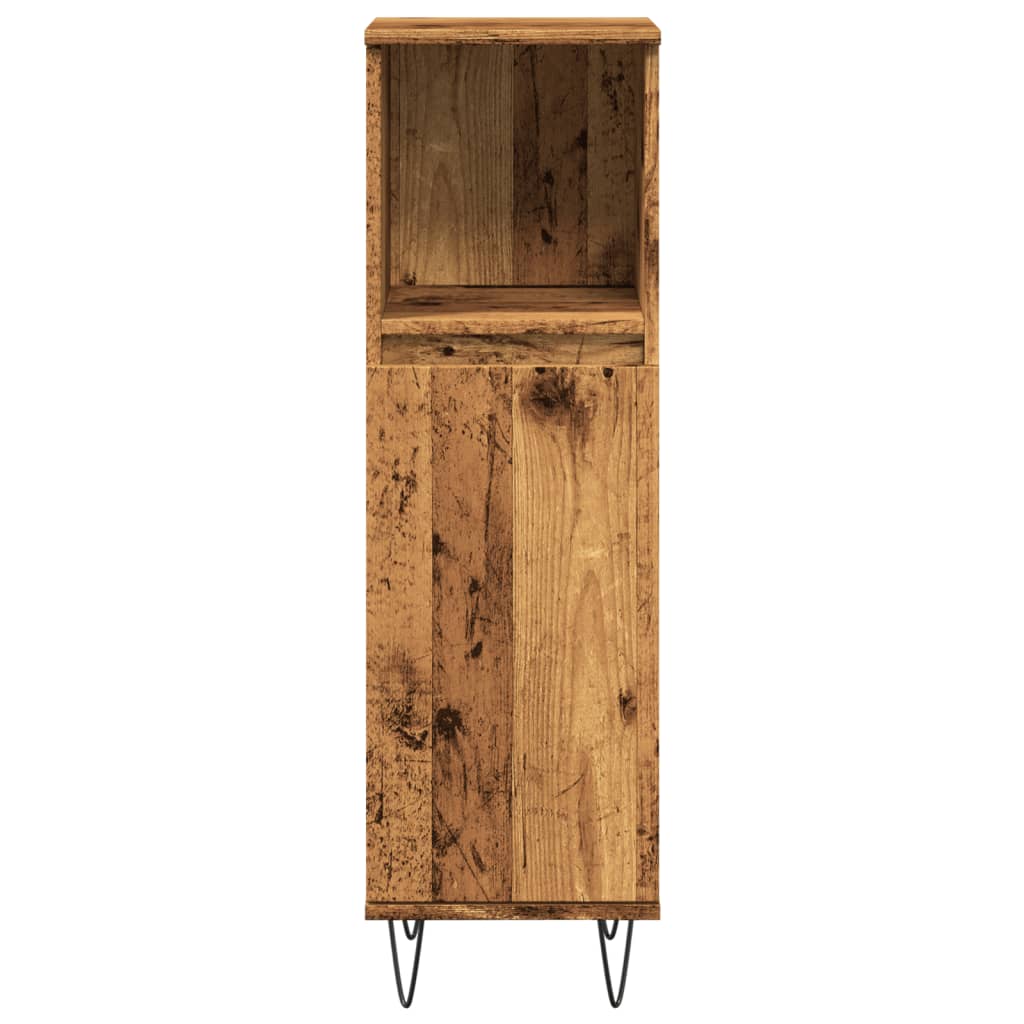 Armadietto Bagno Legno Antico 30x30x100 cm in Legno Multistrato 857208