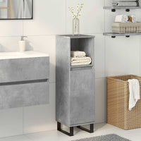 Armadietto da Bagno Grigio Cemento 30x30x100 cm in Truciolato 857210