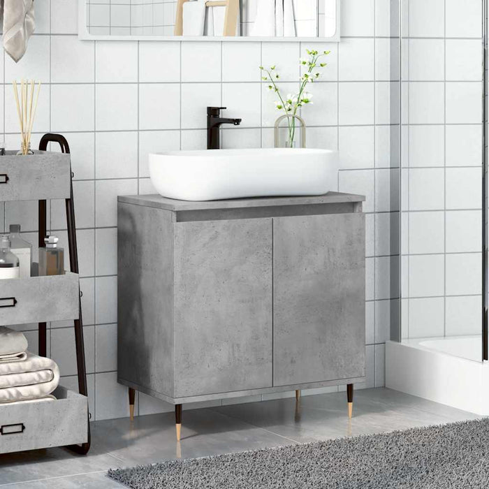 vidaXL Armadietto da Bagno Grigio Cemento 58x33x60cm in Truciolato