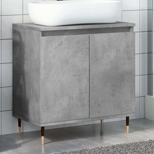 Armadietto da Bagno Grigio Cemento 58x33x60cm in Truciolato 857213