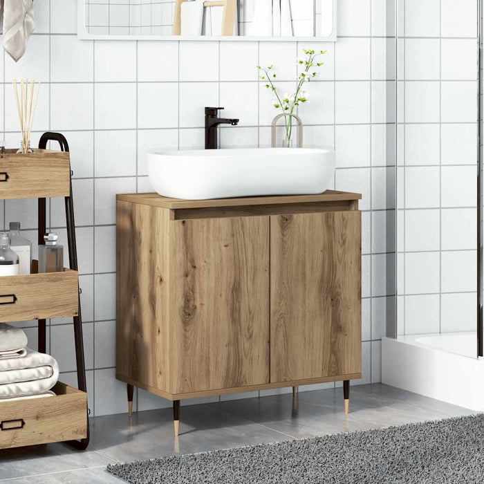 Mobile da Bagno Rovere Artigianale 58x33x60 cm in Truciolato 857215