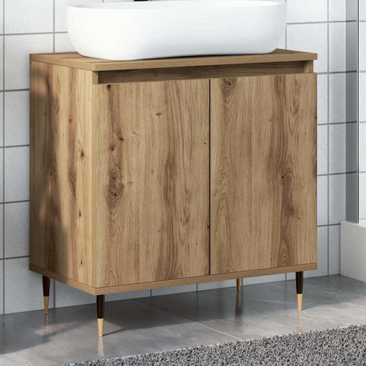 Mobile da Bagno Rovere Artigianale 58x33x60 cm in Truciolato 857215