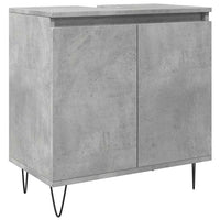 Armadietto da Bagno Grigio Cemento 58x33x60cm Legno Multistrato